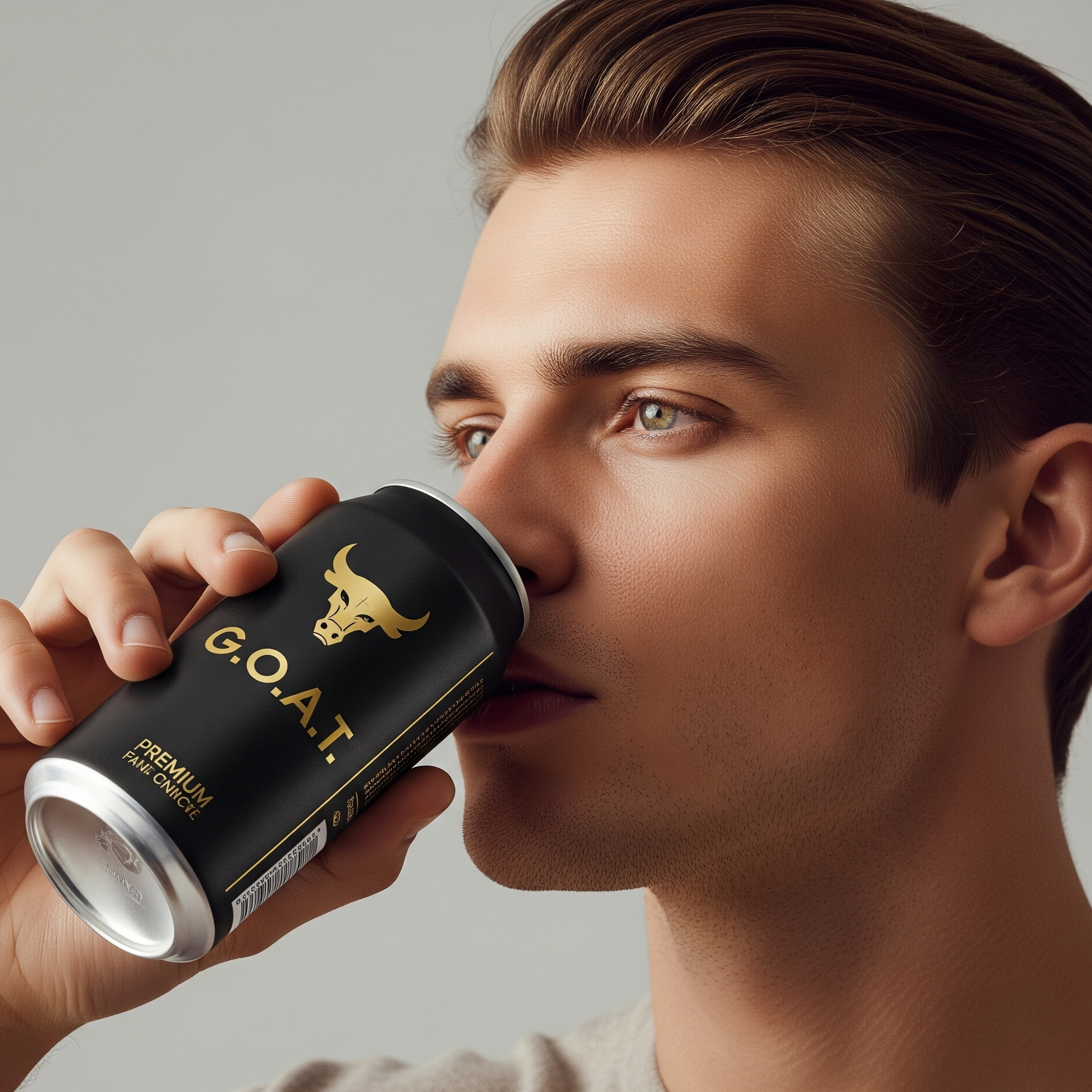 G.O.A.T. Can held in hand